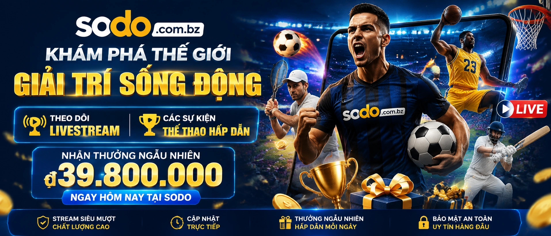 Khu vực khuyến mãi và lối vào nhanh của sodo.com.bz